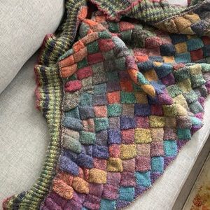 Triangle Handmade Knit Rainbow Wool Scarf/Wraps